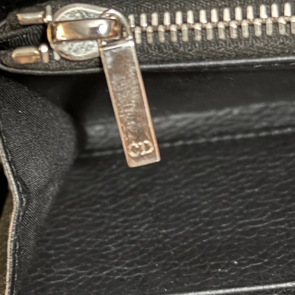 Dior Homme Black Grained Calfskin Long Zip Around Wallet